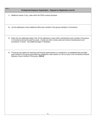 Form PEO-1 Request for Registration - Professional Employer Organization - Connecticut, Page 4