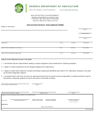 Application for Bulk Tank Sampler Permit - Georgia (United States)
