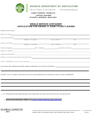 Document preview: Application for Grade 'a' Dairy Plant License - Single Service Container - Georgia (United States)