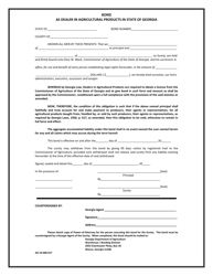Form AG34-000-017 &quot;Bond as Dealer in Agricultural Products in State of Georgia&quot; - Georgia (United States)