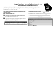 Document preview: Georgia Agricultural Commodity Commission for Beef Certification of Non-producer Status - Georgia (United States)