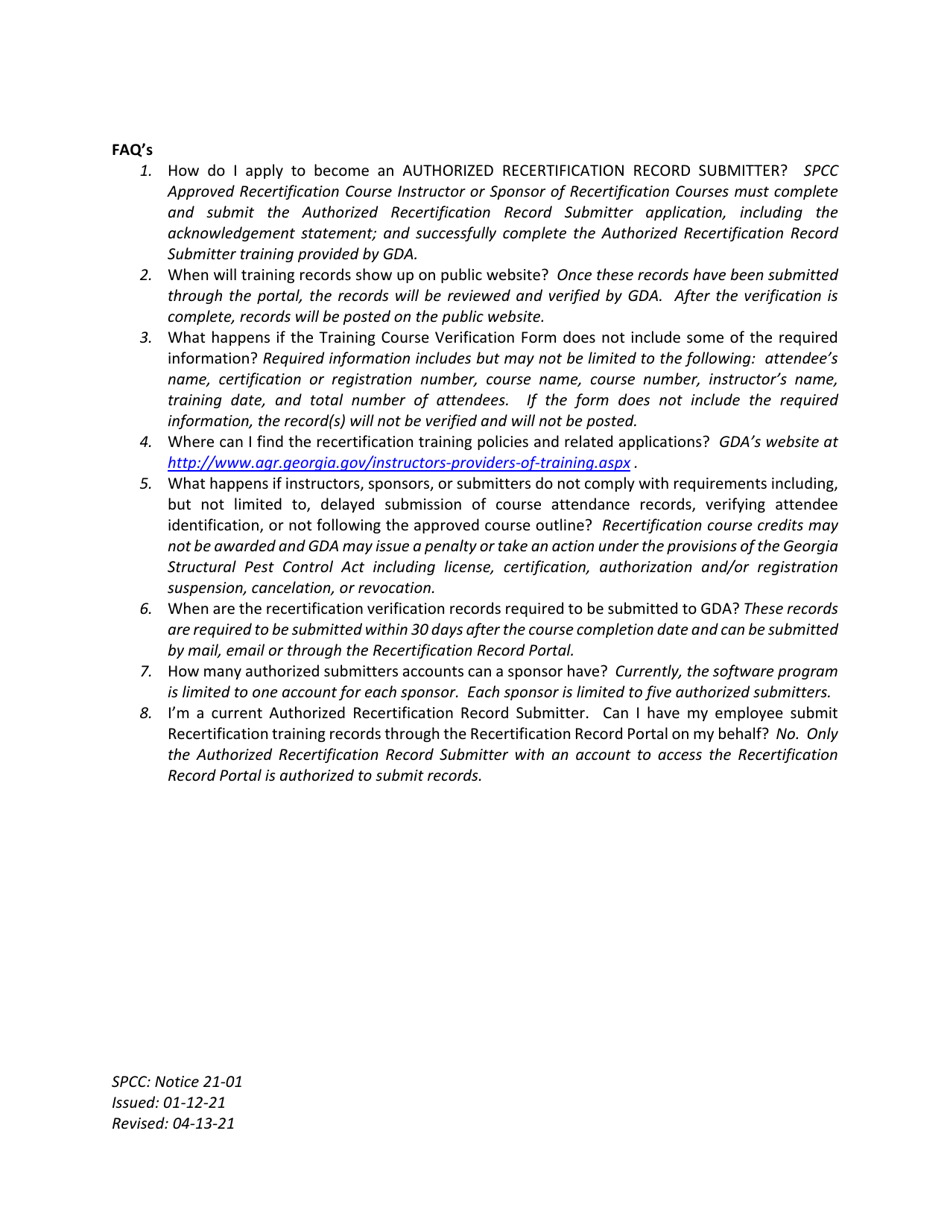 Application for Authorized Recertification Record Submitter - Georgia (United States), Page 2