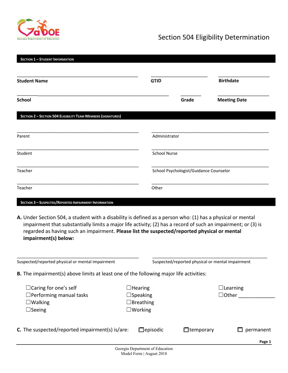 georgia-united-states-section-504-eligibility-determination-fill