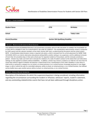 Document preview: Manifestation of Disabilities Determination Process for Students With Section 504 Plans - Georgia (United States)