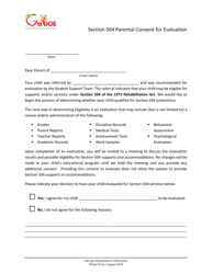 Document preview: Section 504 Parental Consent for Evaluation - Georgia (United States)