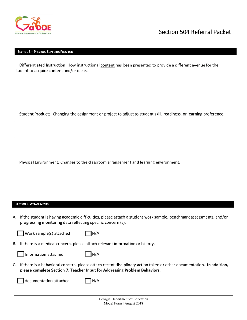 Section 504 Referral Packet - Georgia (United States), Page 3
