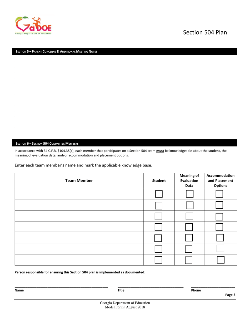 Section 504 Plan - Georgia (United States), Page 3