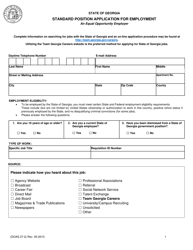 Form DOAS27-2 &quot;Standard Position Application for Employment&quot; - Georgia (United States)