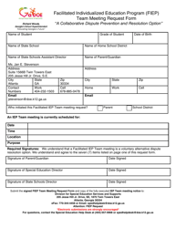 Team Meeting Request Form - Facilitated Individualized Education Program (Fiep) - Georgia (United States), Page 2