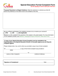 Special Education Formal Complaint Form - Georgia (United States), Page 3