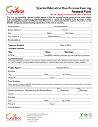 Special Education Due Process Hearing Request Form - Georgia (United States)
