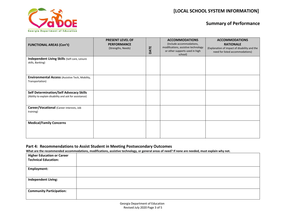 Summary of Performance - Georgia (United States), Page 3