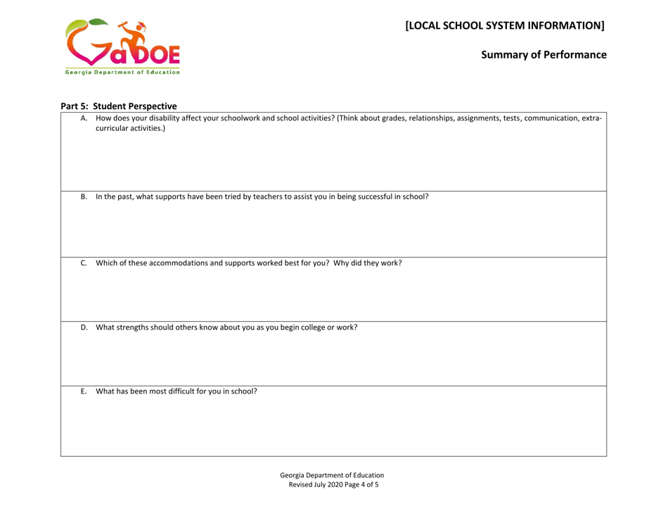 Summary of Performance - Georgia (United States), Page 4