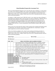 Attachment C School Breakfast Program Site Assessment Tool - Georgia (United States)