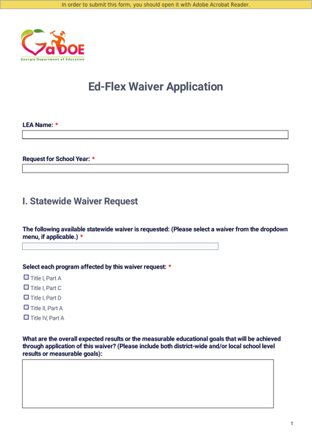 Ed-Flex Waiver Application - Georgia (United States)