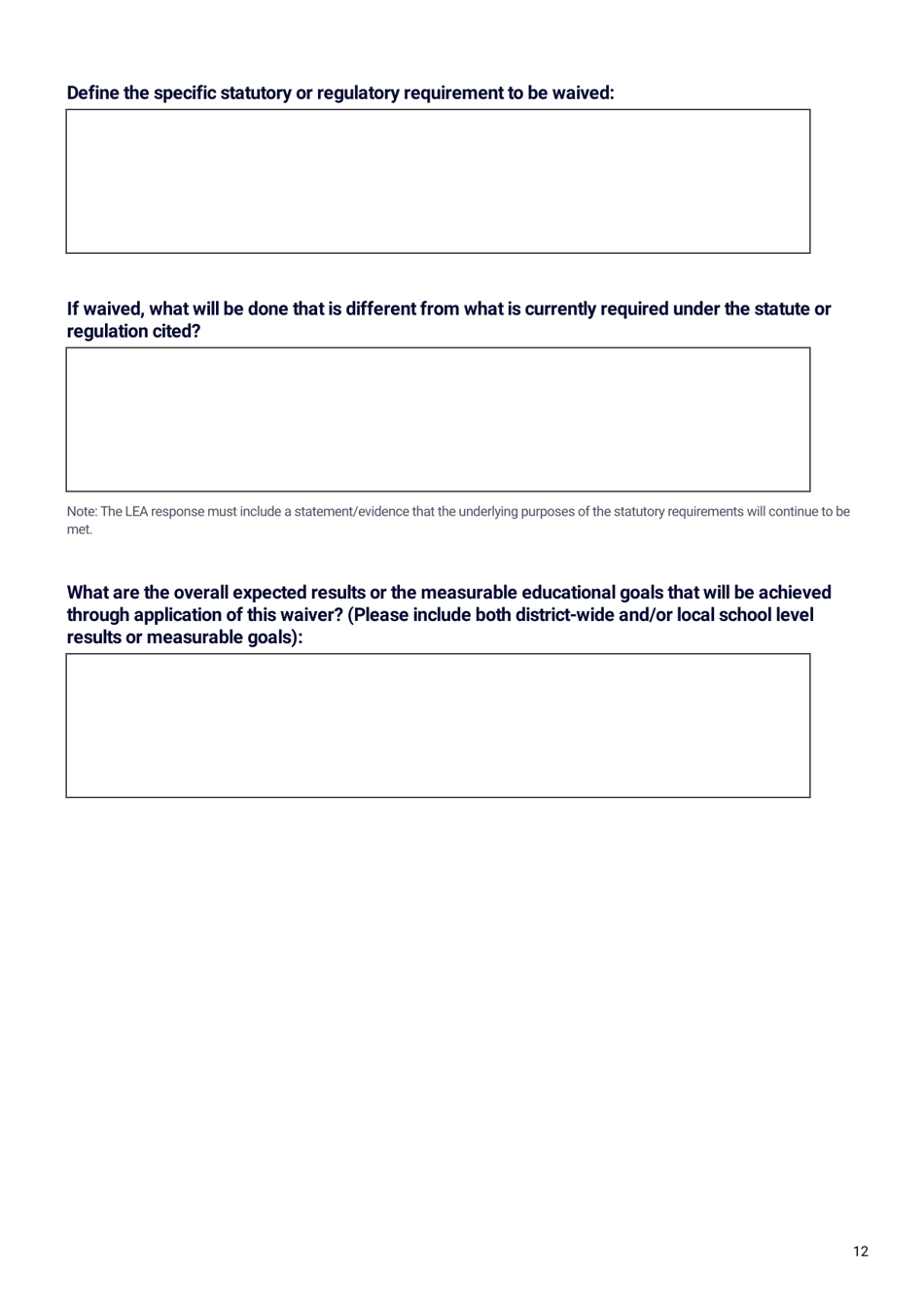 Ed-Flex Waiver Application - Georgia (United States), Page 12