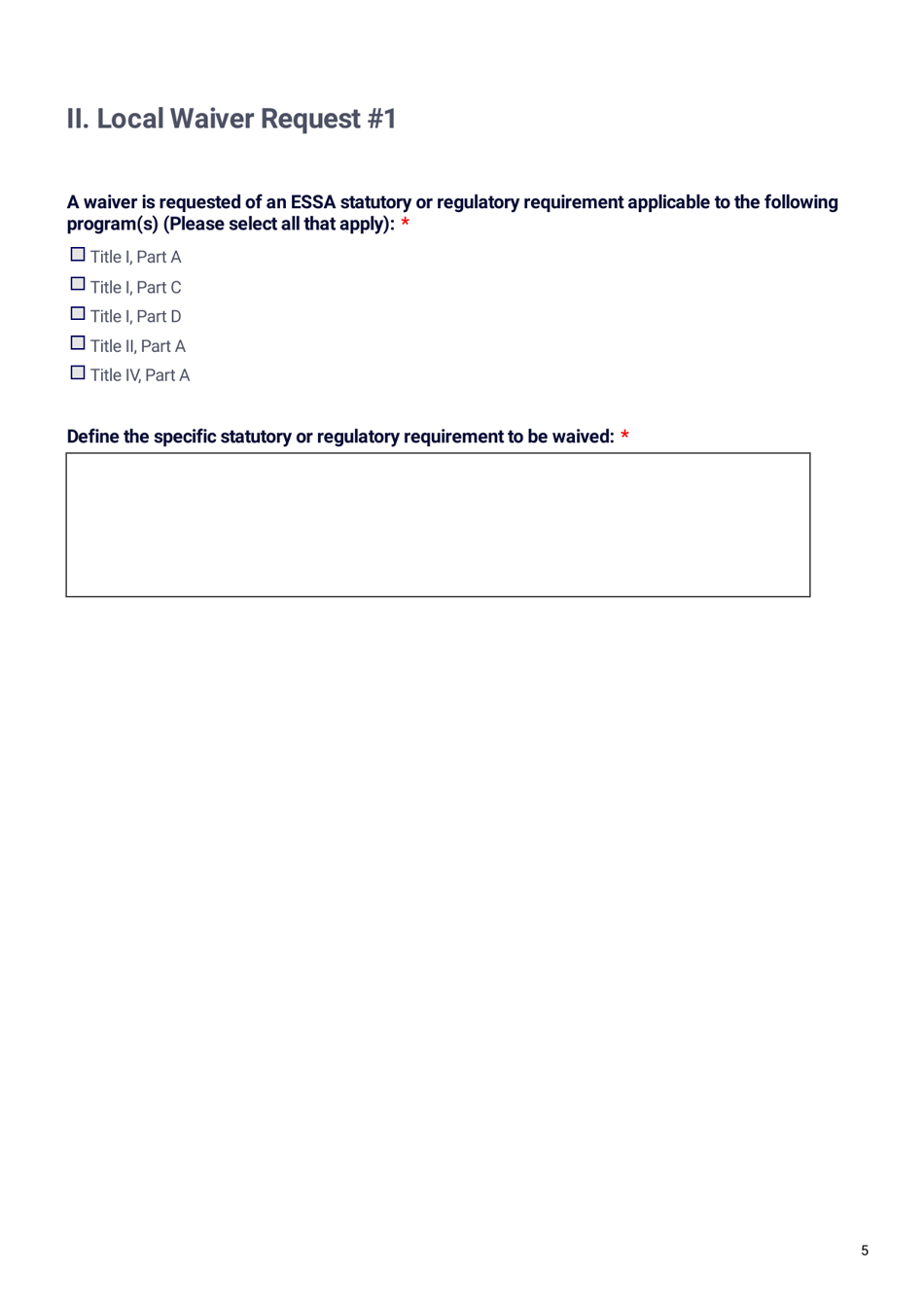 Ed-Flex Waiver Application - Georgia (United States), Page 5