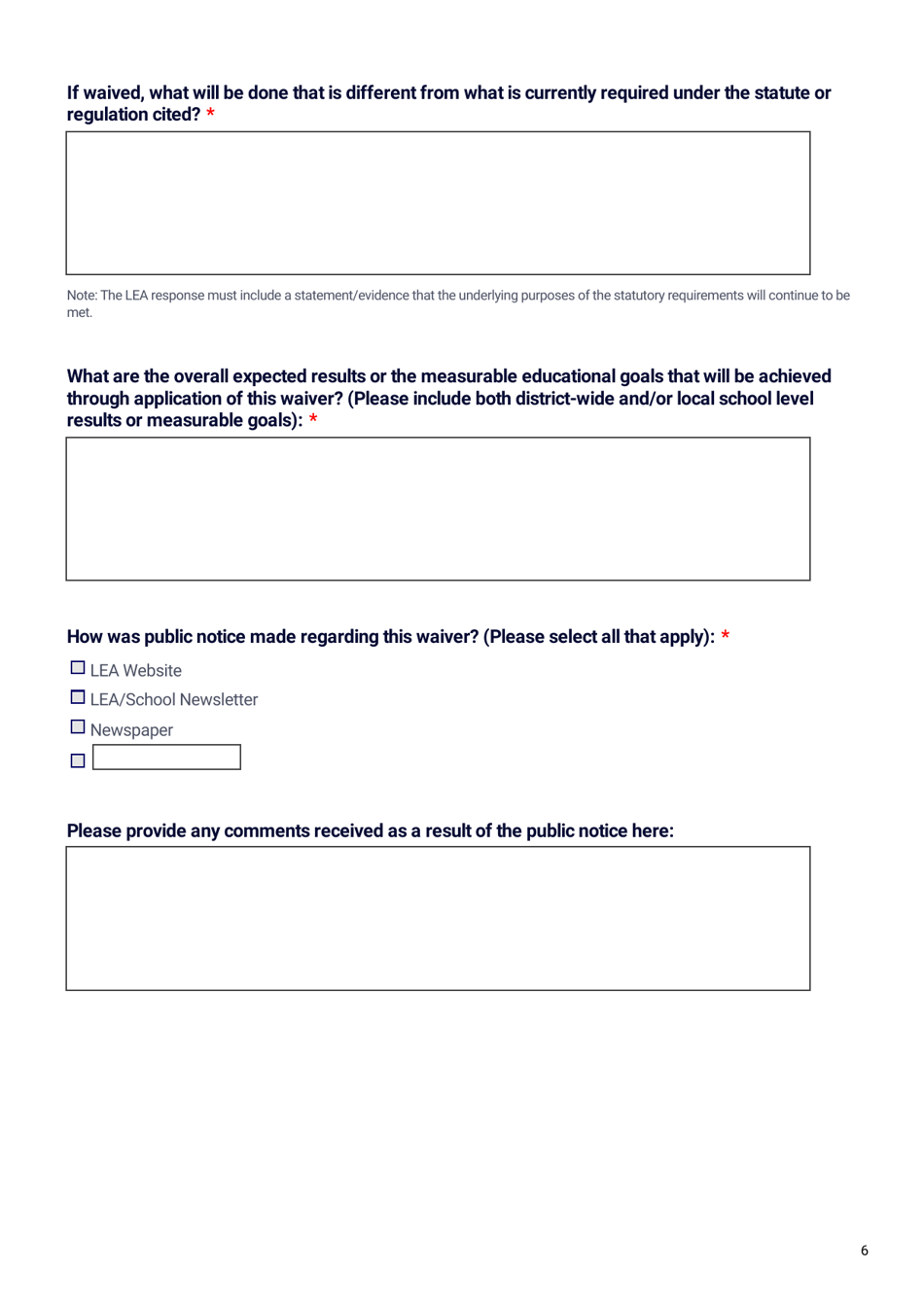 Ed-Flex Waiver Application - Georgia (United States), Page 6