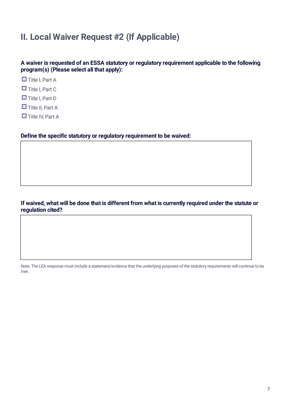 Ed-Flex Waiver Application - Georgia (United States), Page 7