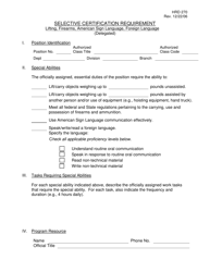 Form HRD270 Attachment D Selective Certification Requirement - Lifting, Firearms, American Sign Language, Foreign Language (Delegated) - Hawaii, Page 3