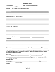 Request for Accommodation for Employees and Applicants - Hawaii, Page 2