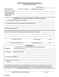 Form DHS6009 &quot;Request for Accommodation (Confidential)&quot; - Hawaii