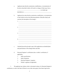 Form HWY-V001 Application for Motor Carrier Vehicle Construction, Modification or Reconstruction - Hawaii, Page 2