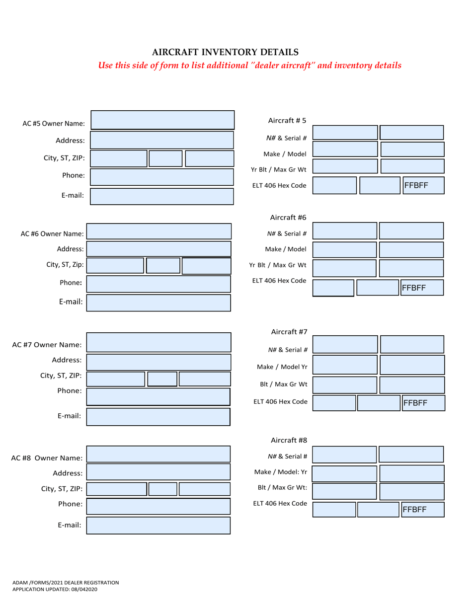 Idaho Dealer Registration  Nventory / Application Form - Idaho, Page 2