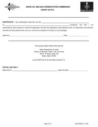 Form IDLOGD0075 Sundry Notice - Idaho, Page 2