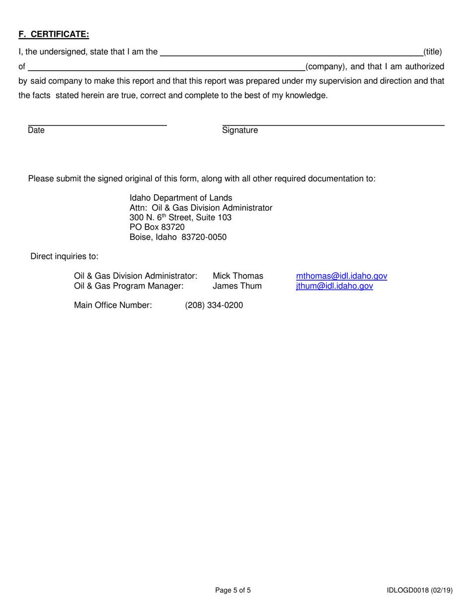 Form IDLOGD0018 Organization Report - Idaho, Page 5