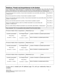 Appendix A Background Investigation Questionnaire - Idaho, Page 12