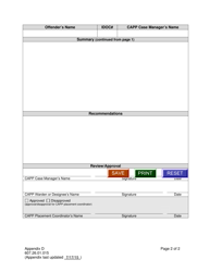 Appendix D Capp Progress Summary and Recommendations Form - Idaho, Page 2