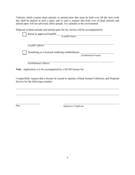 Application for License for Operation of a Rendering Establishment - Idaho, Page 2