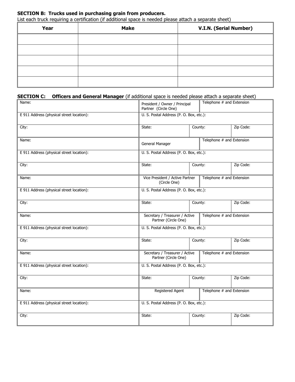 Grain License Application - Illinois, Page 3