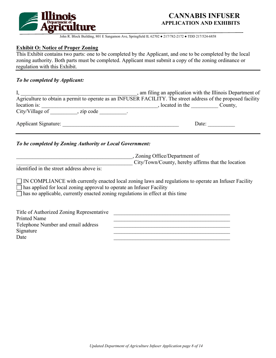 Cannabis Infuser Application and Exhibits Form - Illinois, Page 8