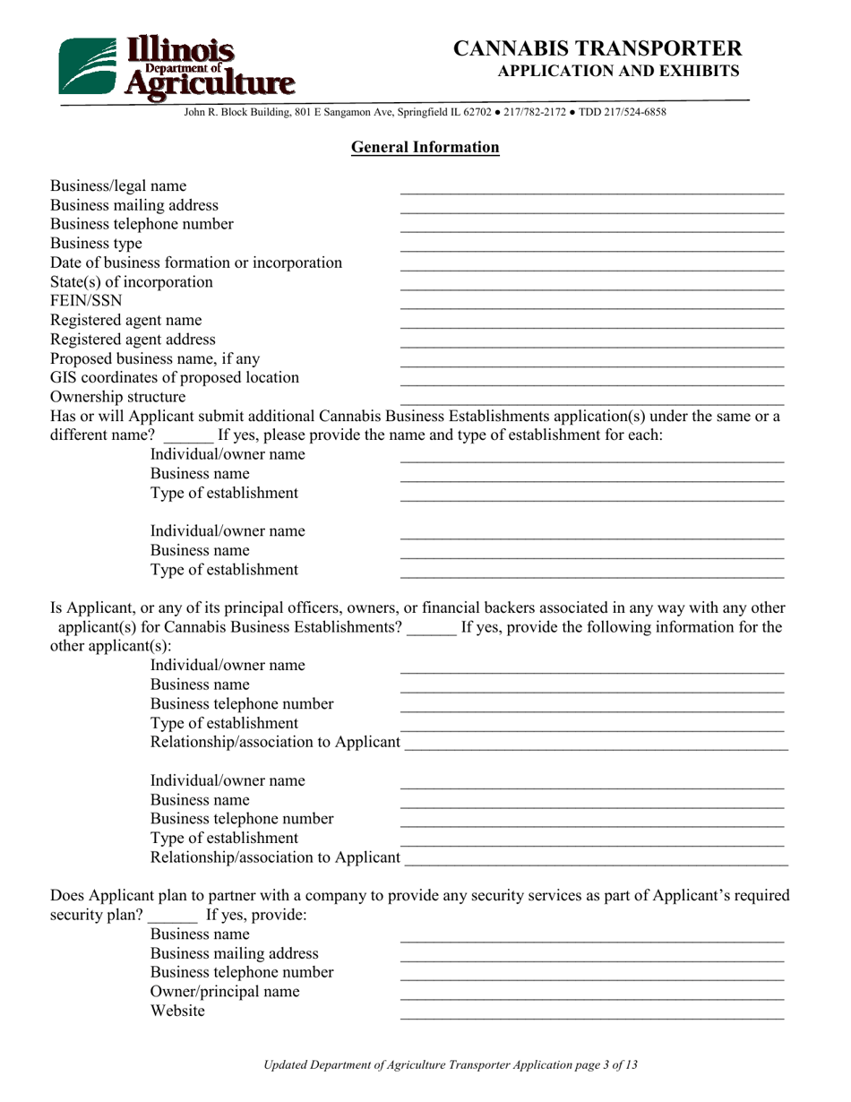 Cannabis Transporter Application and Exhibits - Illinois, Page 3
