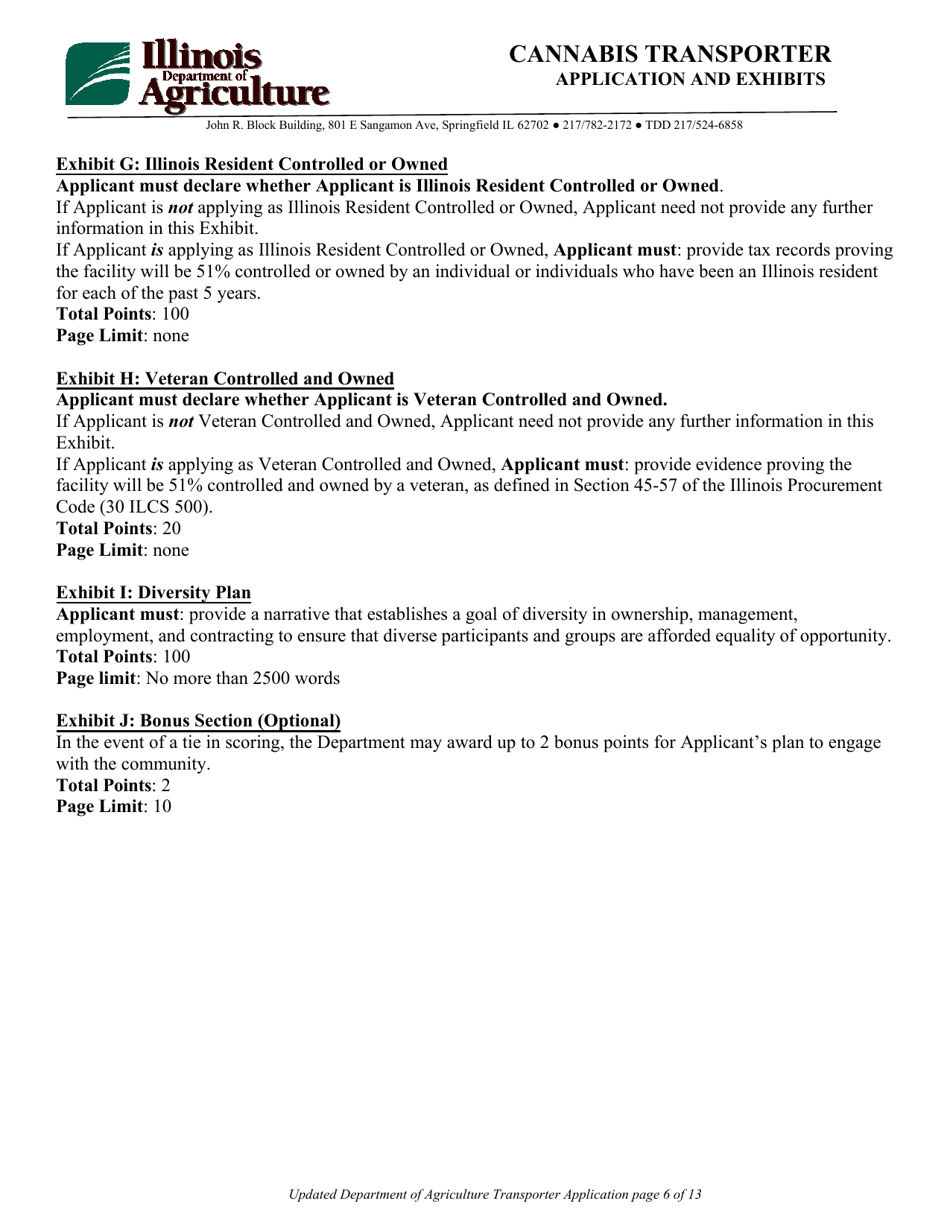Cannabis Transporter Application and Exhibits - Illinois, Page 6