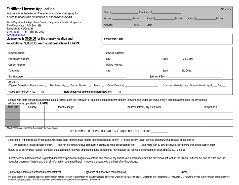 Illinois Fertilizer License Application - Fill Out, Sign Online and ...