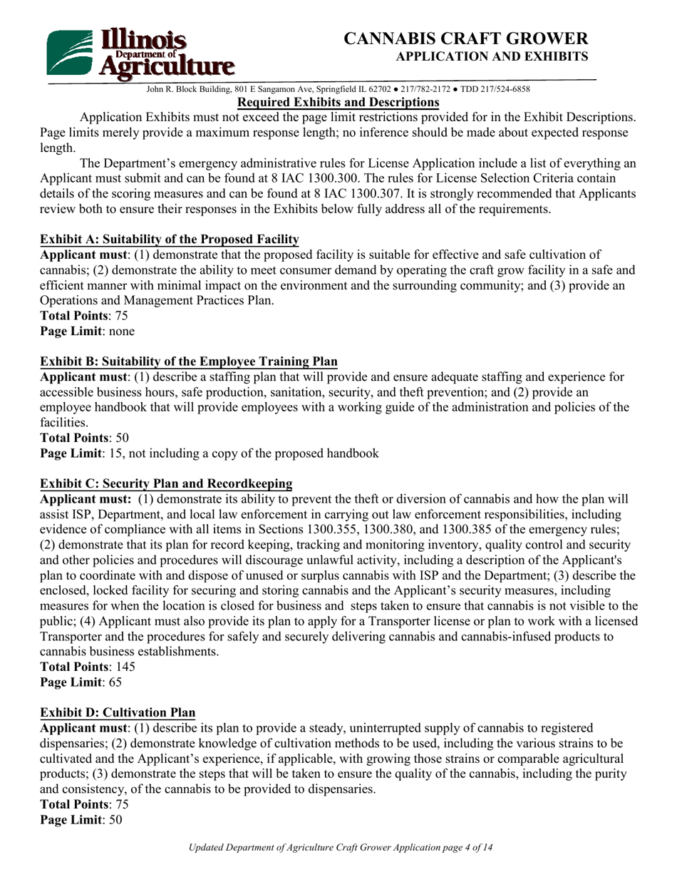 Cannabis Craft Grower Application and Exhibits - Illinois, Page 4