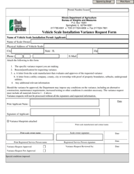 Document preview: Vehicle Scale Installation Variance Request Form - Illinois
