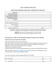 Illinois State Fair Non-paid Seasonal and Daily Credentials Request - Illinois