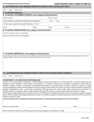 Formulario CIS-E Cuestionario Para Casos De Empleo - Illinois (Spanish), Page 3