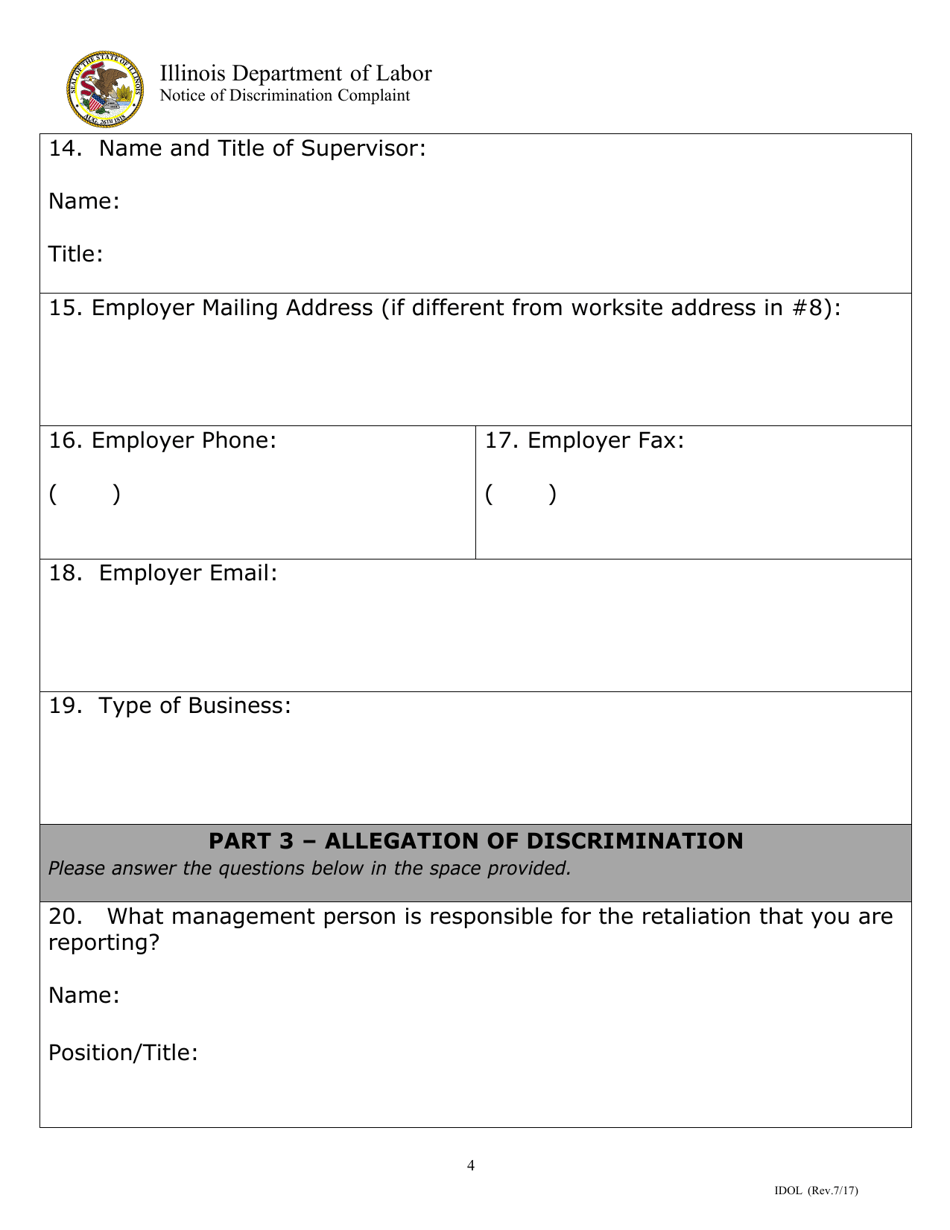 Notice of Discrimination Complaint - Illinois, Page 4