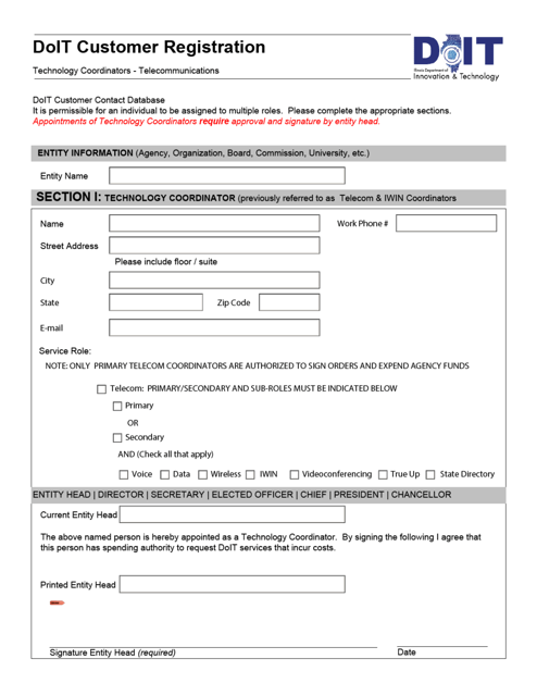 Doit Customer Registration - Telecommunications - Illinois Download Pdf