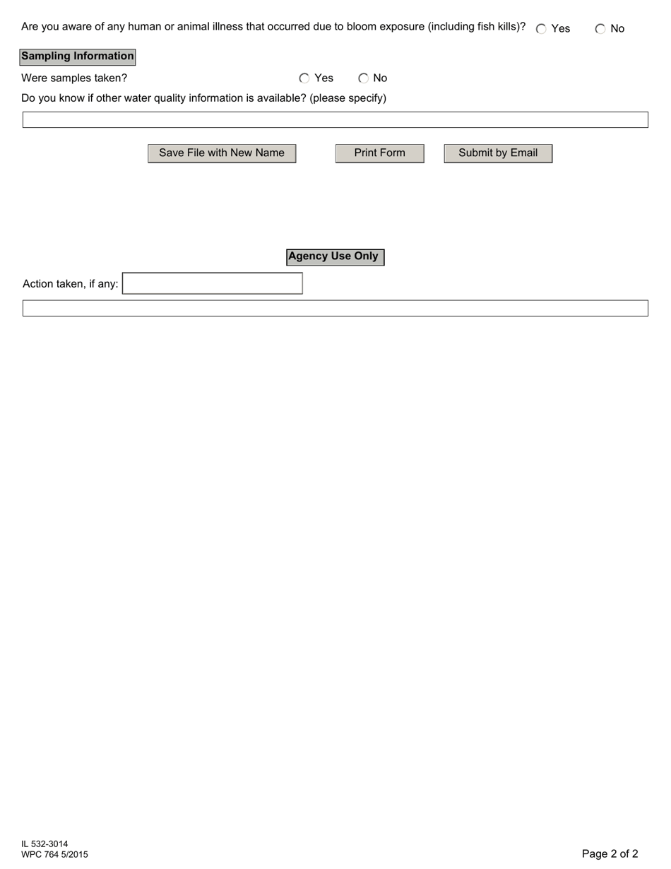 Form WPC764 (IL532-3014) Bloom Report Form - Illinois, Page 2