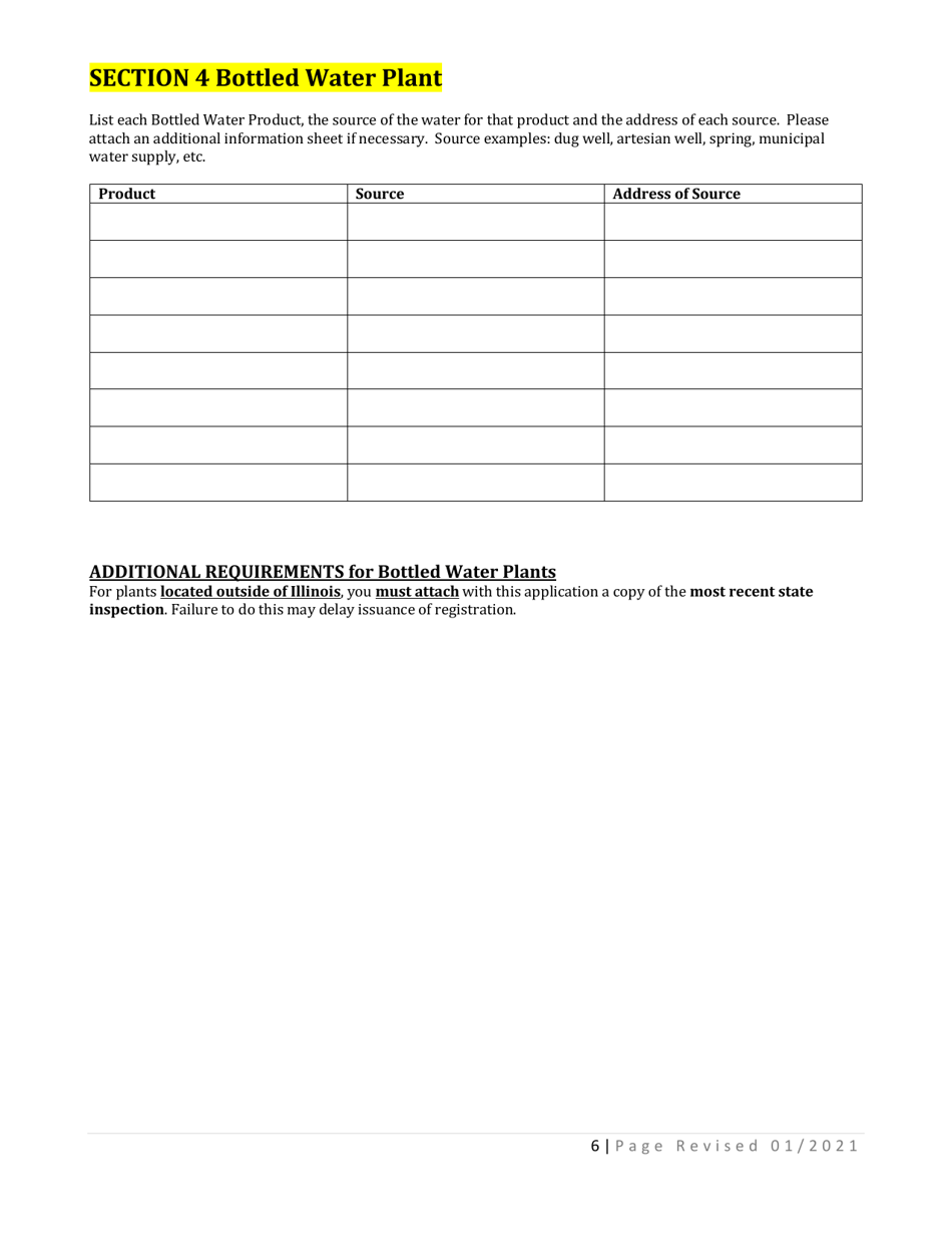 Manufactured Food Application - Illinois, Page 6