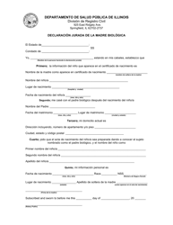 Document preview: Declaracion Jurada De La Madre Biologica - Illinois (Spanish)