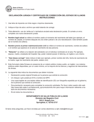Declaracion Jurada Y Certificado De Correccion Del Estado De Illinois - Illinois (Spanish)