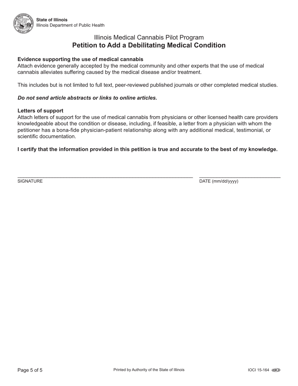 Petition to Add a Debilitating Medical Condition - Illinois, Page 7