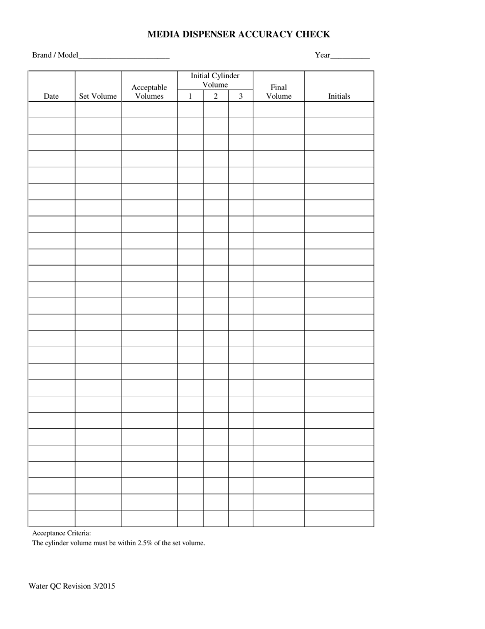 Media Dispenser Accuracy Check - Illinois, Page 1